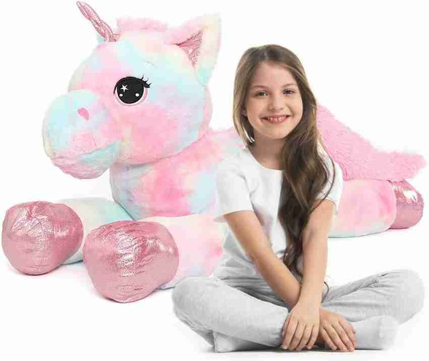 AVSHUB Super Soft Plush Cute Unicorn Toy for Kids 100 cm Rainbow