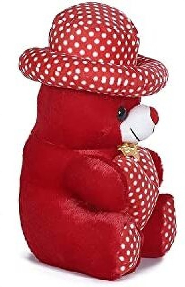 sai ji Red Teddy Bear Red Rose Cap Teddy Bear for Kids Soft Toy
