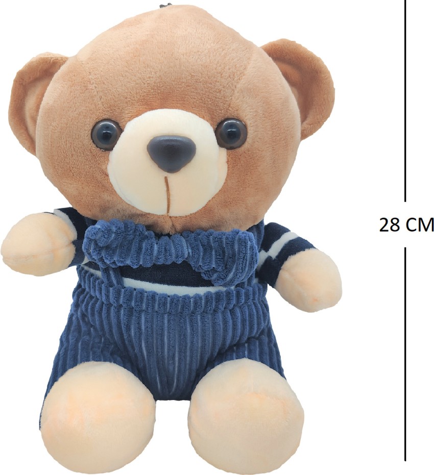 Cuddly Brown Teddy Bear with Blue Bow