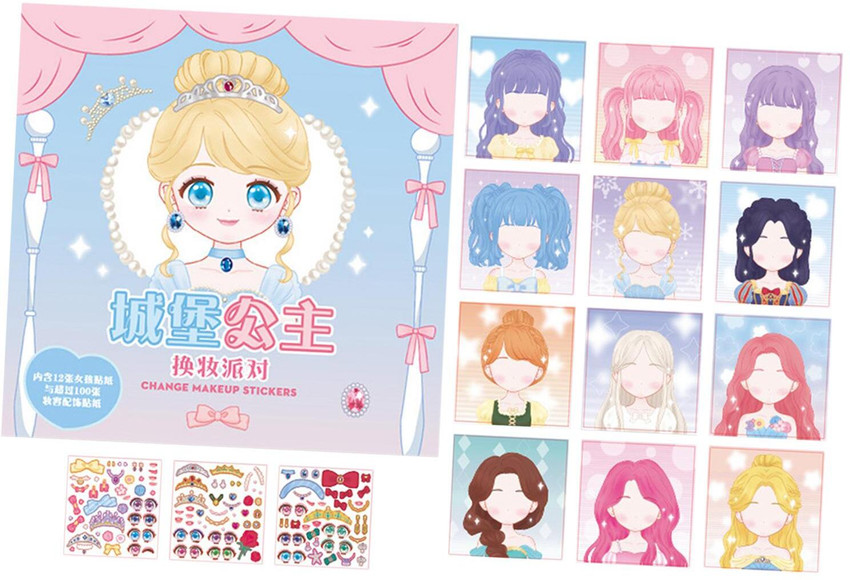 Dress up online doll sticker book