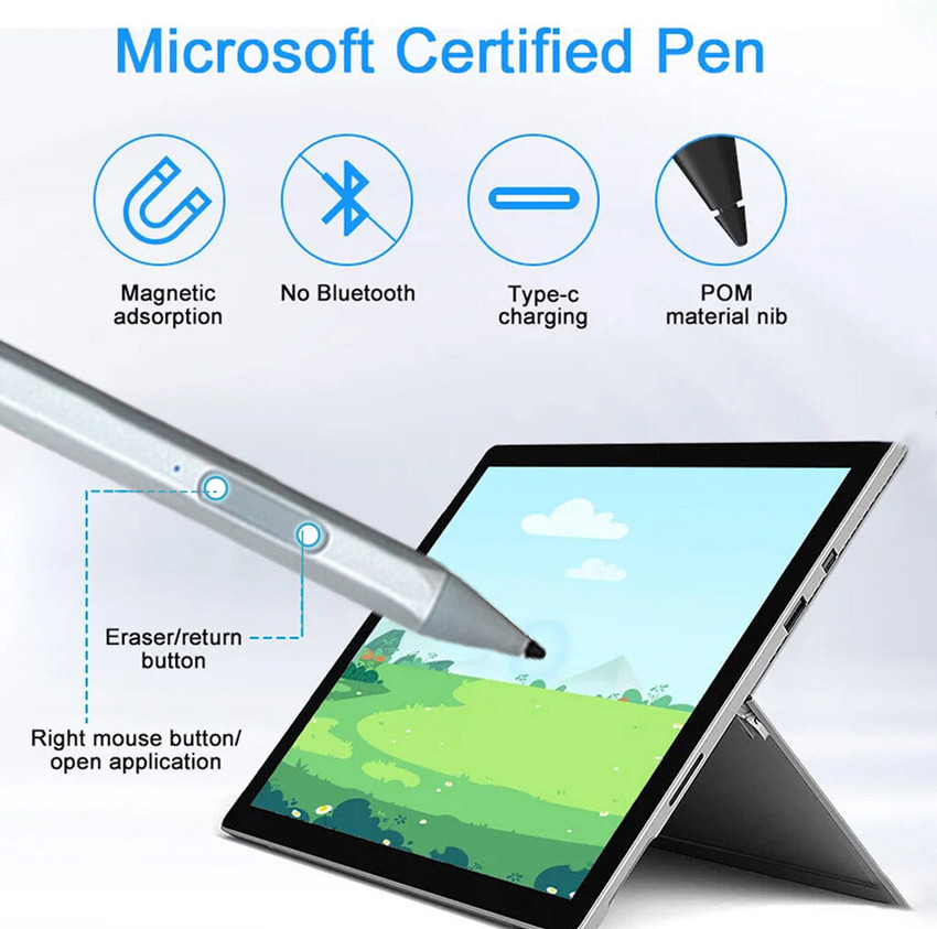 TECPHILE Stylus Pen for Microsoft Surface Pro 11/10/9/8/7/6/5/4/3 