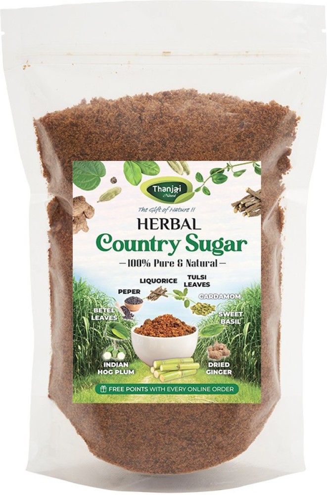 THANJAI NATURAL Mooligai Naatu Sakkarai Herbal Country Sugar added