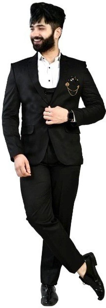 Suit Mens Formal Three Piece Blazer Trouser Waist Coat Shirt  Neck  Tie  MS63