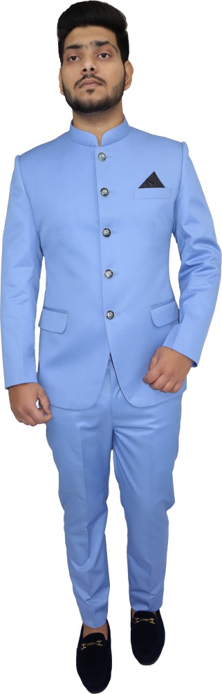 Sky blue sale jodhpuri suit