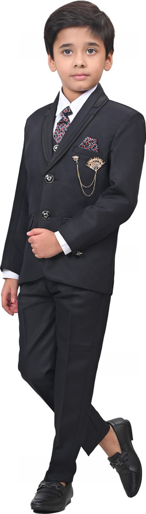 YoungYarns 5 Piece Coat Pant for Boys Suit Set Coat Shirt Pant Waistcoat Tie Brooch Solid Boys Suit Buy YoungYarns 5 Piece Coat Pant for Boys Suit Set