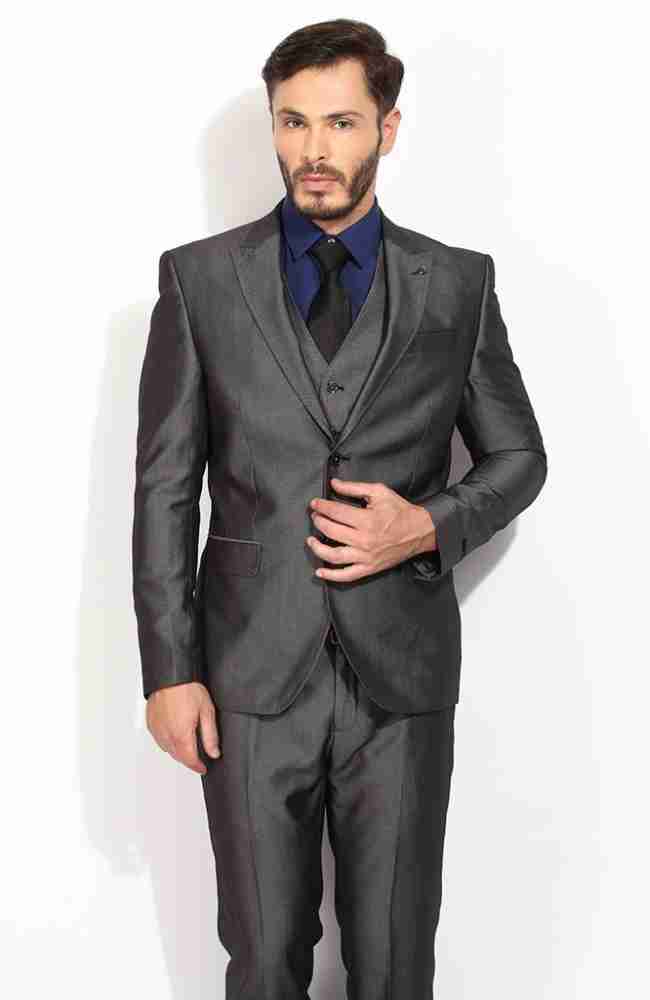 Blackberrys 3 Piece Solid Men Suit Buy Charcoal Blackberrys 3