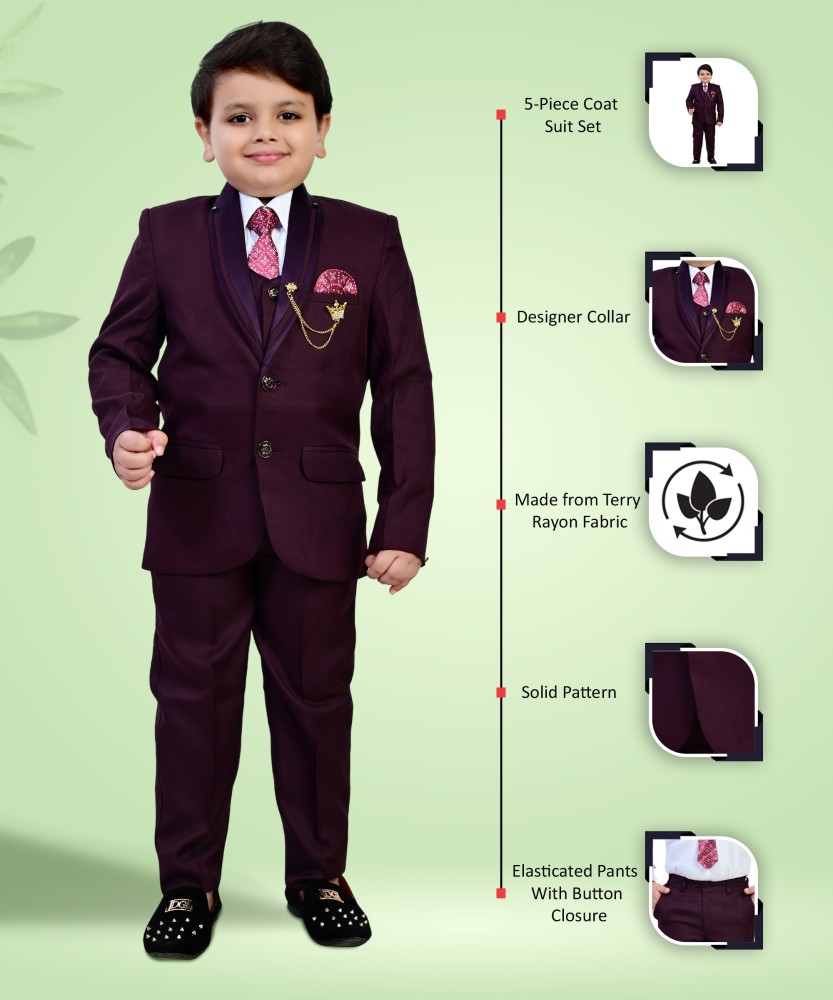 Buy BT Dezines Kids 5 Piece Coat Pant Suit Set For Boys (4-5 Years