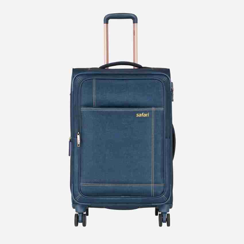 SAFARI Denim Plus 4W Cabin Suitcase 4 Wheels 23 inch Blue Price in India Flipkart