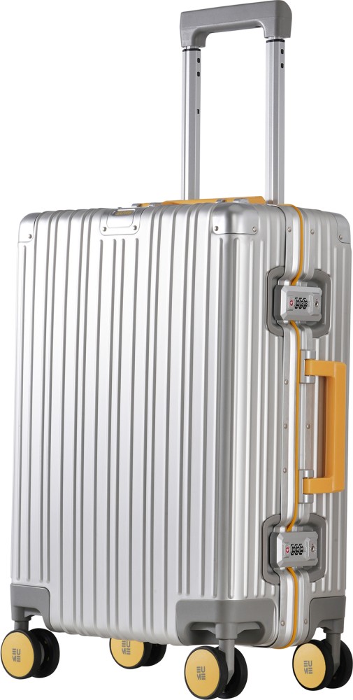 EUME Aluminium Cabin Luggage 20 Inch Cabin Suitcase 8 Wheels 21 inch Aluminium silver Price in India Flipkart