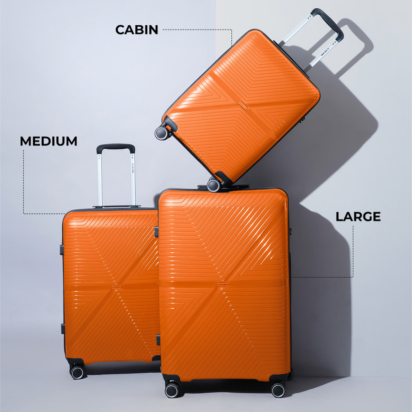Orange suitcase set new arrivals