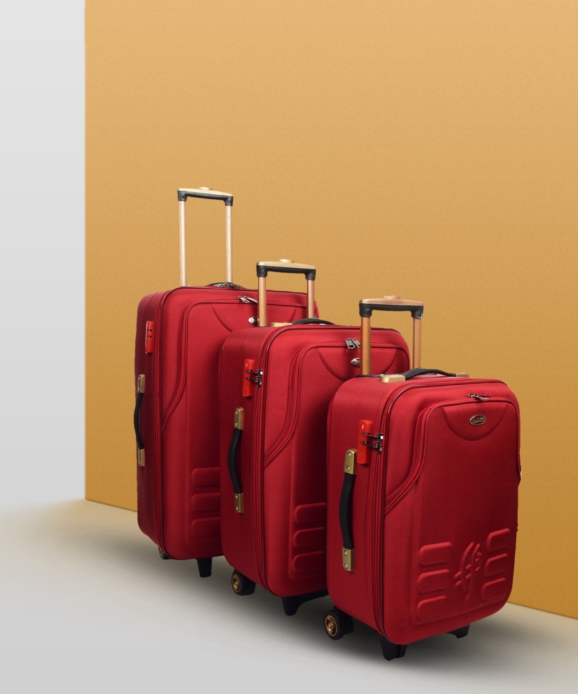 Red Polyester Travel Trolley Bag, For Luggage, Size: 22 Inch at Rs