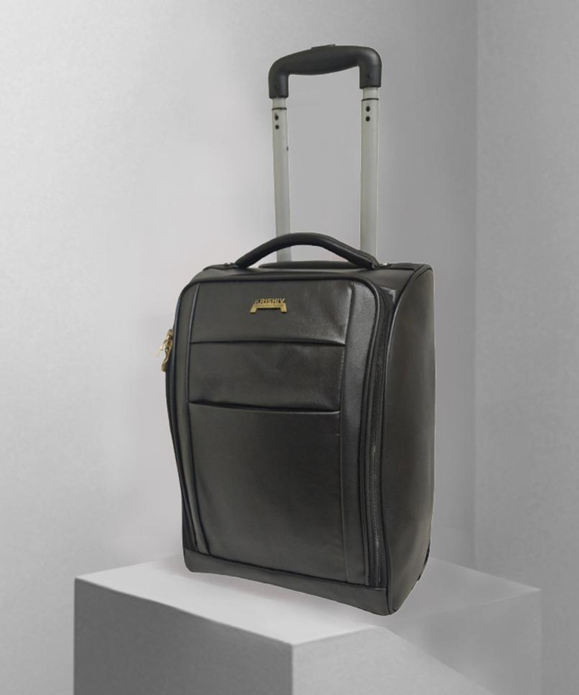 Krishiv Leather Trolley Bag Suitcase for Men Women Unisex Cabin Check in Set 18 inch