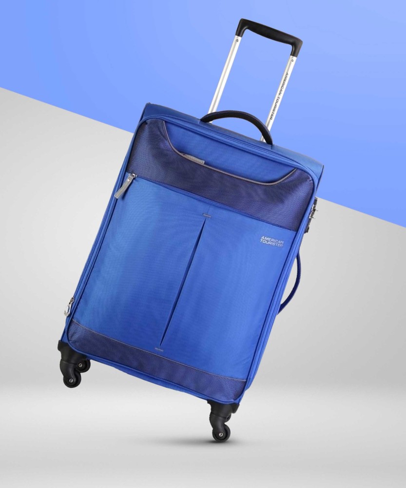 AMERICAN TOURISTER Sky Expandable Check in Suitcase 4 Wheels 26 inch Blue Grey Price in India Flipkart