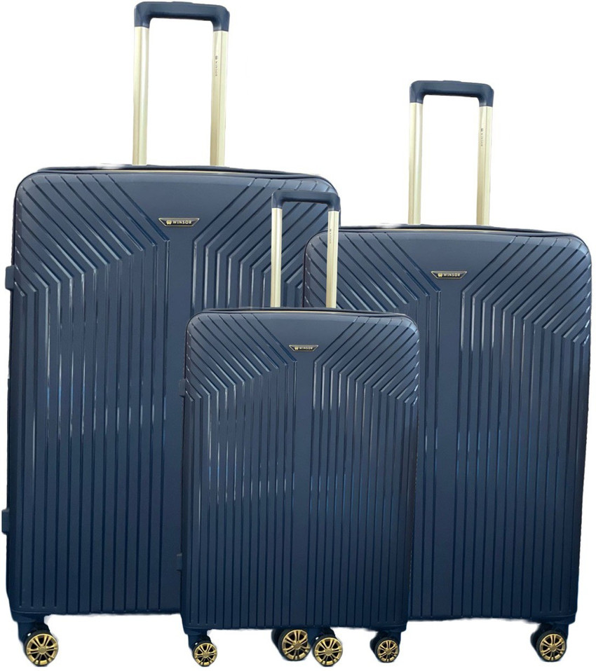 VIP Trolley Bag Set Anti Theft Zip TSA Lock Extendable 360 Rotation Cabin Check in Set 4 Wheels 31 inch Blue Price in India Flipkart