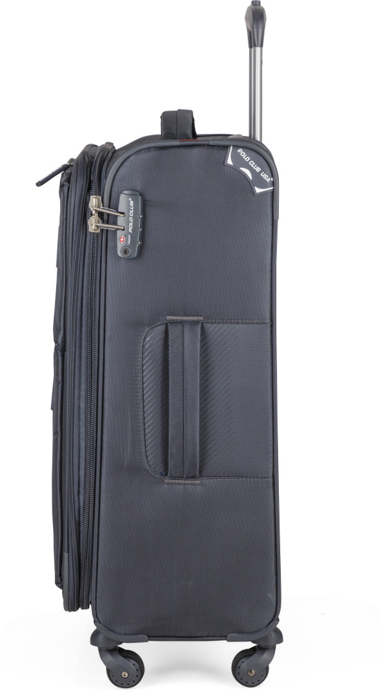 Polo Club USA NewYorker Nylon Soft 4 Wheeler Spinner Trolley Bag Suitcase 75cm 65cm and 55cm Expandable Cabin Check in Set 4 Wheels 29 Inch Black Price in India Flipkart