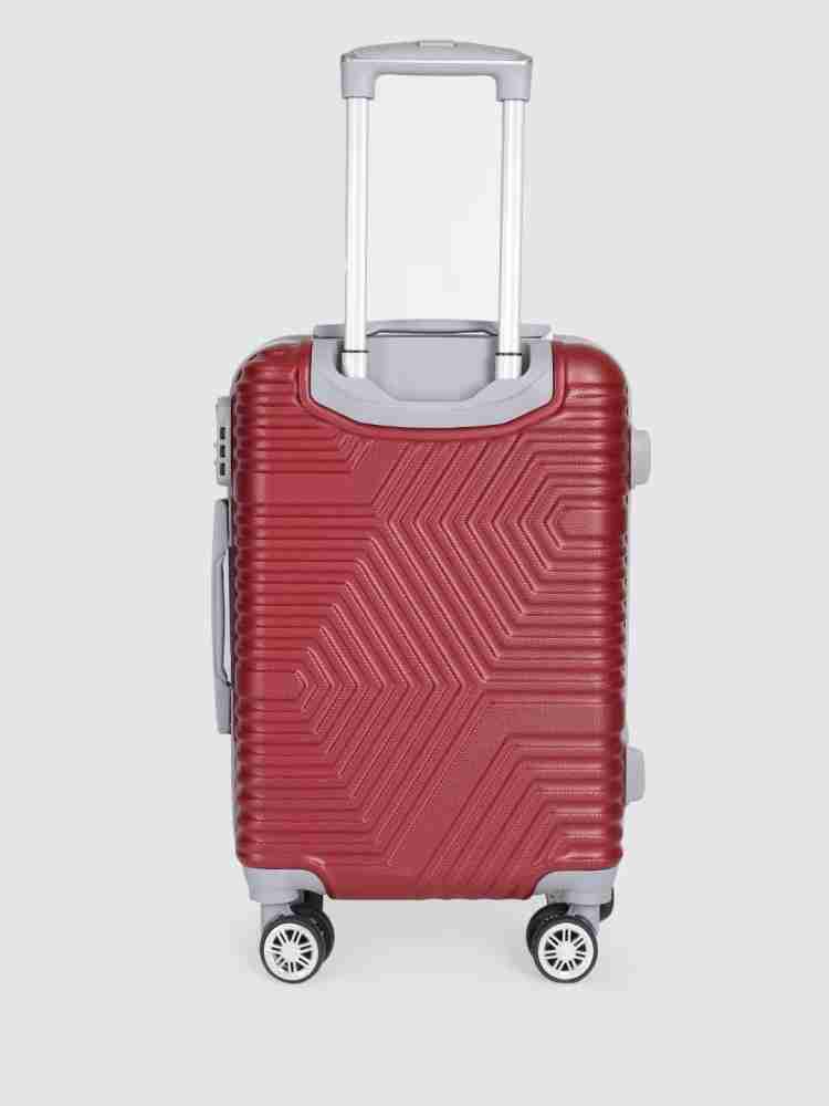 Unisex Red Textured Soft Sided Set of 3 Trolley Bag