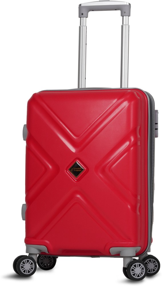 GOODWILL Luggage 55 Cms Small Cabin Hardsided Cabin 8 Wheels Trolley Bag Grey Cabin Suitcase 8 Wheels 20 inch Red Price in India Flipkart