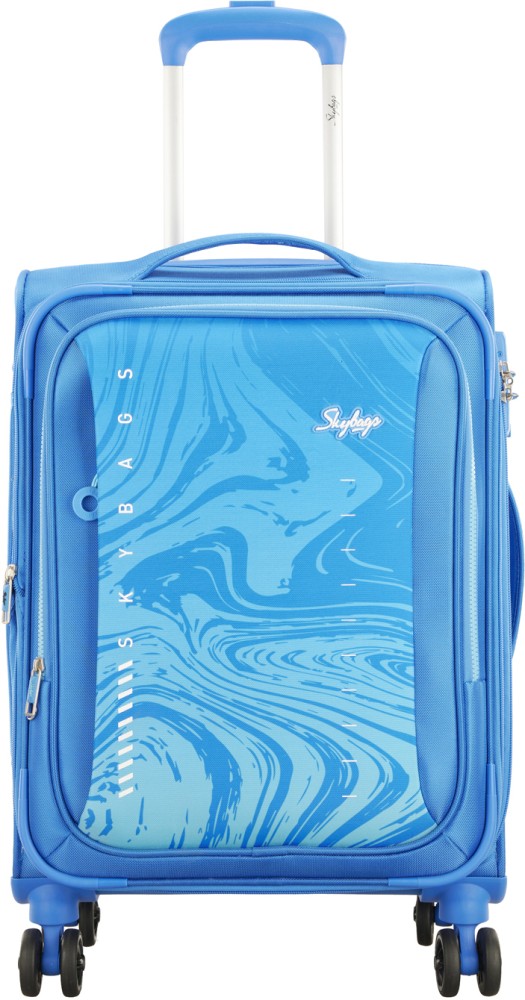 SKYBAGS SWIRL 8W STR 59 BLUE Expandable Cabin Suitcase 8 Wheels 23 Inch Blue Price in India Flipkart