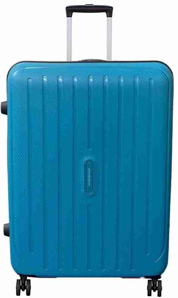 VIP Aristocrat Coral Trolley Bag Anti Theft Zip 8W TSA Lock Check in Suitcase 4 Wheels 24 inch Blue Price in India Flipkart