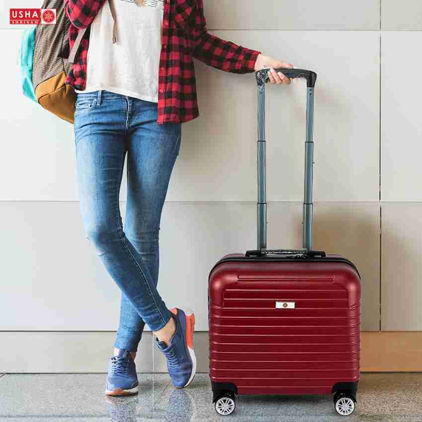 Usha Shriram Abs Cabin Luggage 16 Inch Trolley Suitcase 35l For Travel Men Women Overnighter & Briefcase - 16 Inch