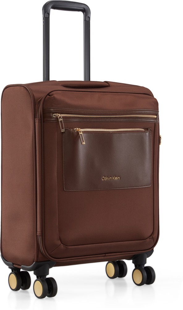 Calvin Klein UNION SQUARE Expandable Cabin Suitcase 4 Wheels 21 inch Brunette Gold Price in India Flipkart