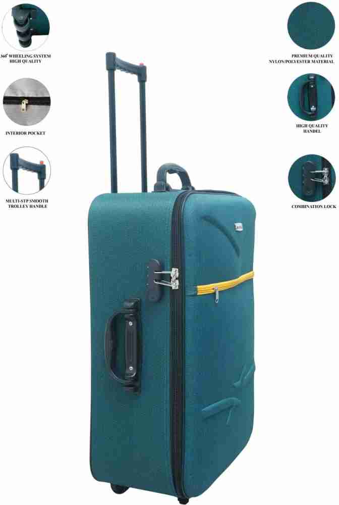 Supreme Combo Medium Cabin Luggage(61 & 51cm) Polyester Trolley Bag/Suitcase  with 3 Wheels (Green) : : Fashion