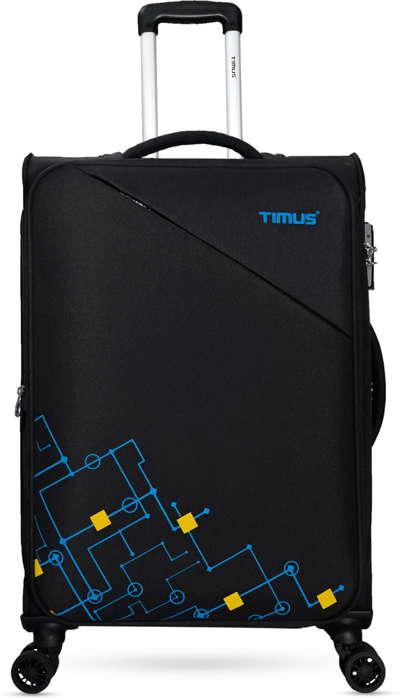 Timus Flash Plus Stylish Travel Luggage For Men and Women Expandable Check in Suitcase 8 Wheels 24 inch Black Price in India Flipkart
