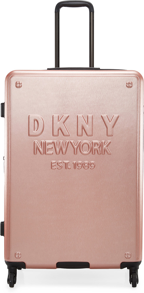 DKNY NEW YORKER Check in Suitcase 4 Wheels 28 Inch ROSE GOLD MATALLIC Price in India Flipkart