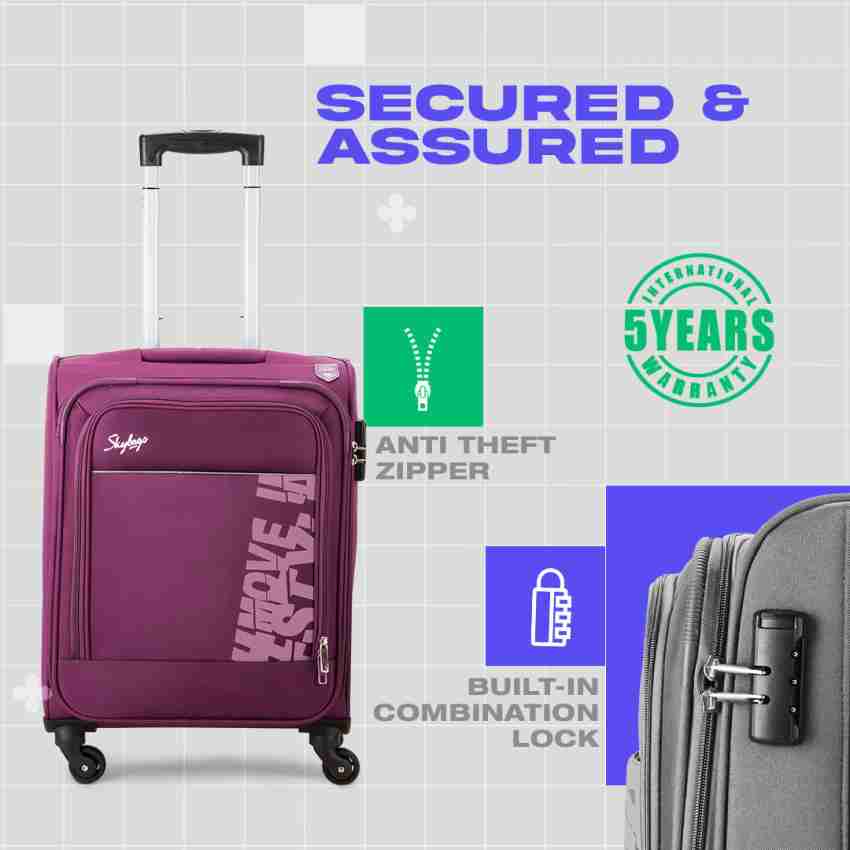 Round Dark Purple Polyester Luggage Trolley Bag, For Travelling, Size:  15x18x23 Inch