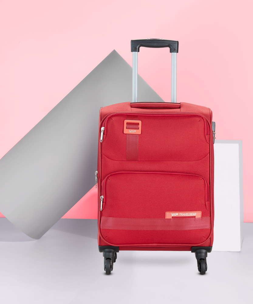 VIP Domina Durable Polyester Soft sided Cabin size trolley with 45L duffle Expandable Cabin Suitcase 4 Wheels 22 Inch