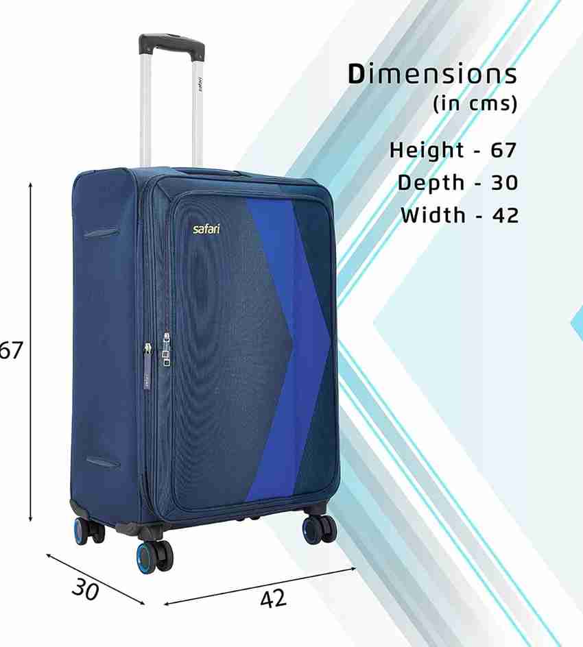 SAFARI Rapid 67 cm Medium Size 24 inch 8 Wheel Soft Luggage Trolley Bag Expandable Check in Suitcase 8 Wheels 24 inch Blue Price in India Flipkart