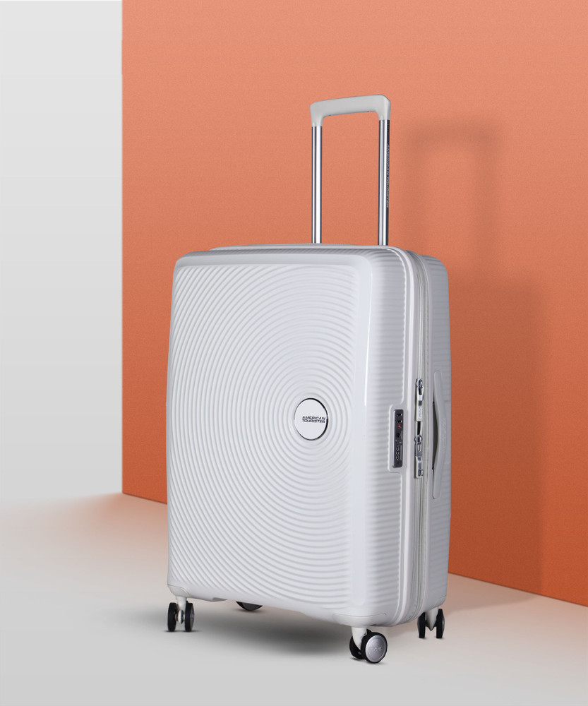 AMERICAN TOURISTER Curio Spinner Hard Trolley 69 cm White Check in Suitcase 4 Wheels 26 inch White Price in India Flipkart
