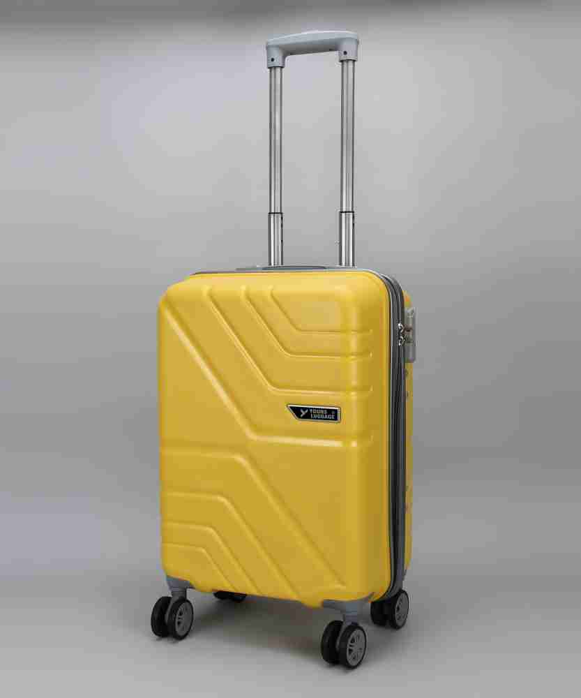 Yellow 4 cheap wheel suitcase