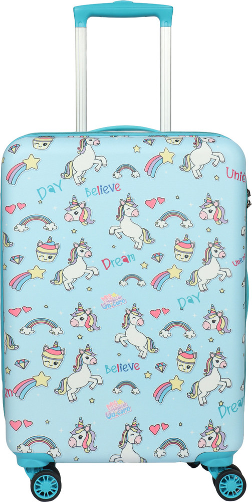 NOVEX Original Unicorn Hard Sided Polycarbonate Kids Trolley Bag with 4 wheel 22 Cabin Suitcase 4 Wheels 22 inch Turquoise Price in India Flipkart