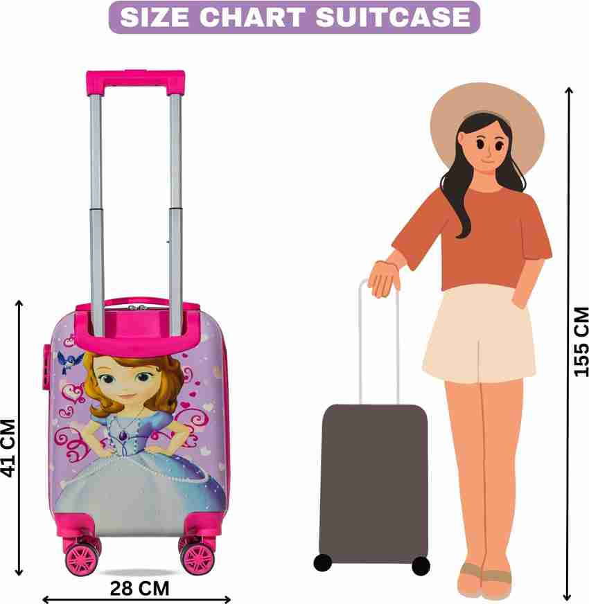 PAUL FASHION Sofia print suitcase for kids travel bag kids luggage bags Cabin Check in Set 8 Wheels 18 inch Multi Color Price in India Flipkart