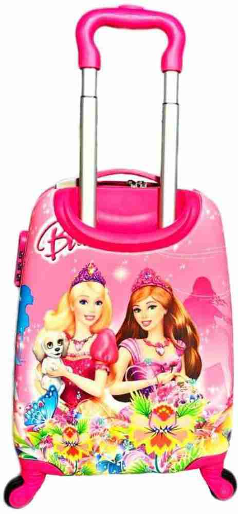 D Paradise Kids Barbie 17 INCHES Luggage Travel Suitcase for Kids Trolley Bag for Girls Cabin Suitcase 4 Wheels 17 inch pink Price in India Flipkart