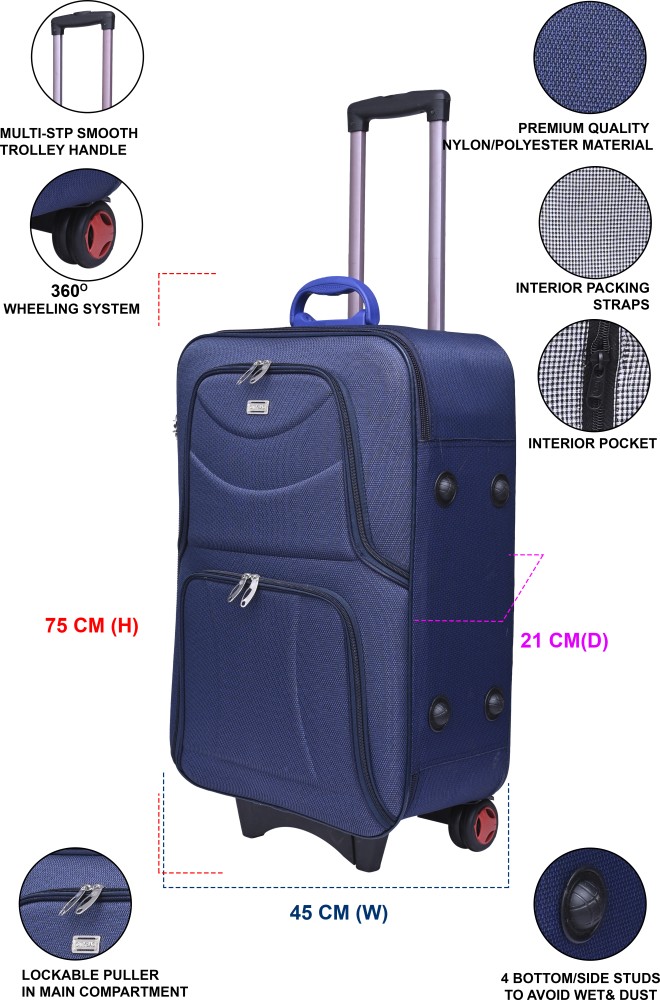 CITY BAG Medium Cabin Luggage bag(61cm)Travel bag Trolley Two Wheel And  Number Lock Expandable Check-in Suitcase 2 Wheels - 24 inch