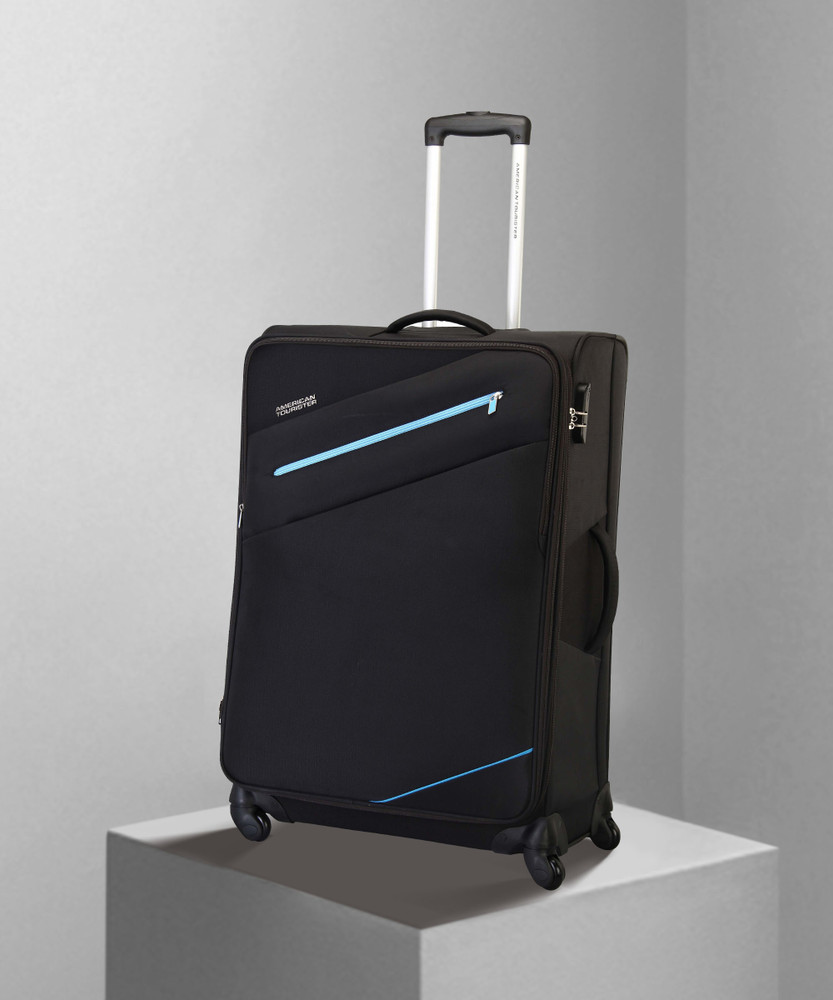 AMERICAN TOURISTER Fiji SP 68 cm Soft Trolley Black Expandable Check in Suitcase 4 Wheels 27 inch Black Price in India Flipkart
