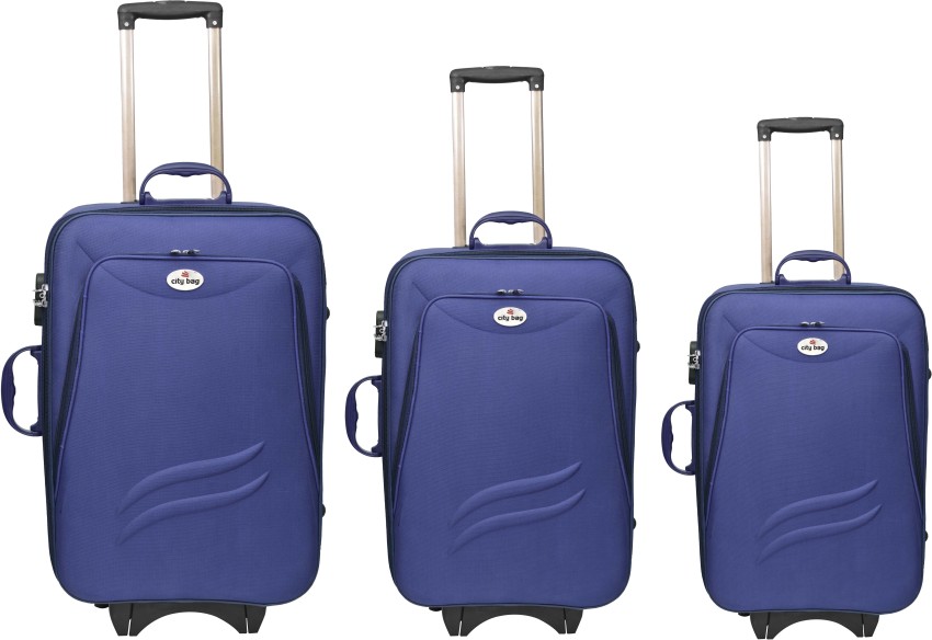 STUNNERZ, 20+24+28 inch, Combo Set, Trolley Bag Travel Bag Suitcase, 51cm+  61cm +71cm, (Pack of 3 ), Samll ,Medium ,& Large, Peacock, Cabin & Check-in  Set - 28 inch Peacock - Price in India