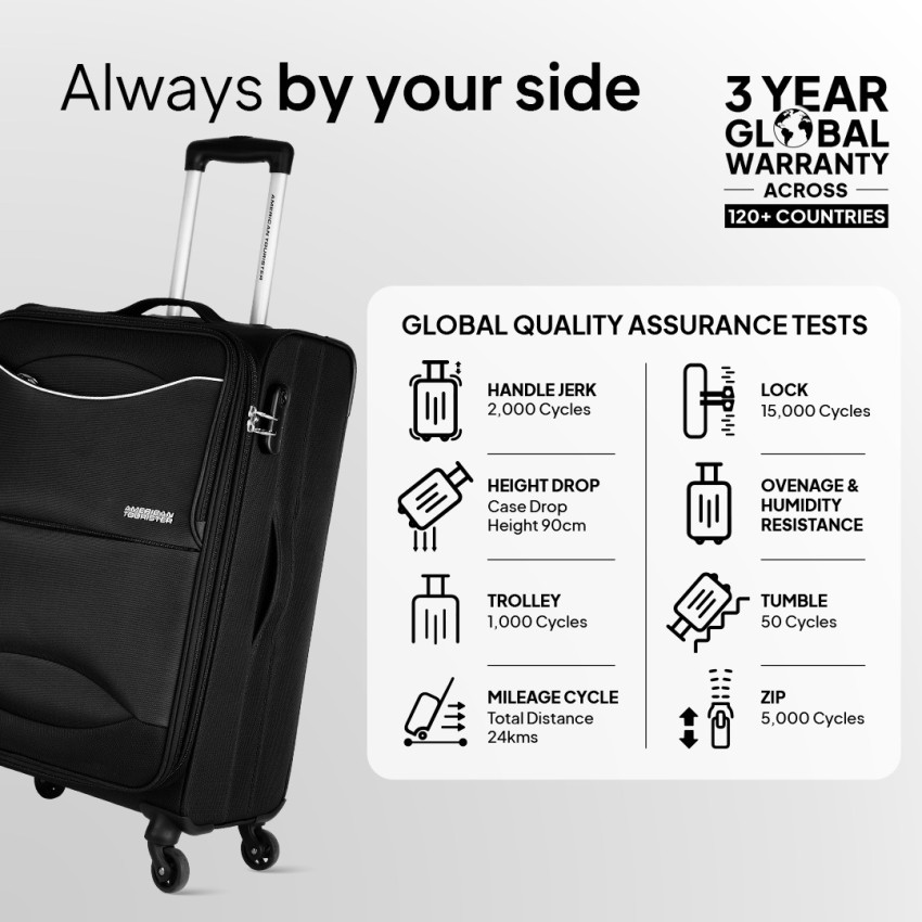 AMERICAN TOURISTER Large Brookfield Sp80 Expandable Check in Suitcase 4 Wheels 31 inch Black Price in India Flipkart