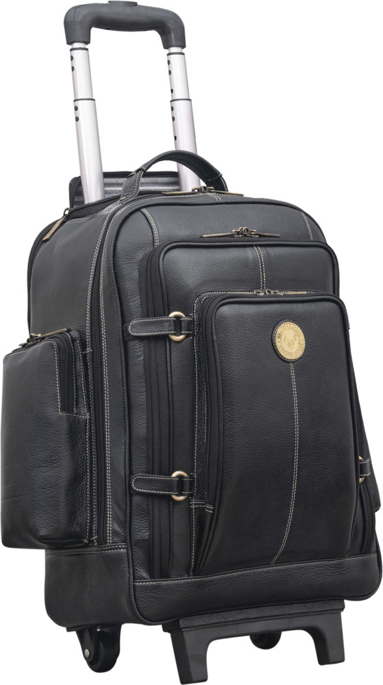 BRAND LEATHER Rolling Backpack Wheeled Laptop Backpack for Travel Trolley Luggage Suitcase Cabin Suitcase 2 Wheels 18 inch BROWN Price in India Flipkart