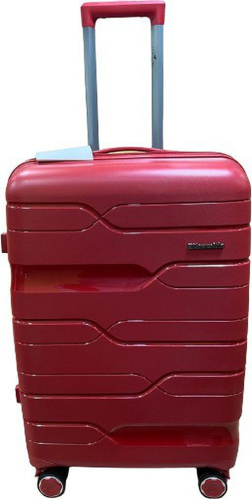 EXCLUSIVE FASHION LUGGAGE Polycarbonate American Rider Water Proof 360  Degree Rotation 8 Wheels Trolley Bag (Red) : Amazon.in: Fashion