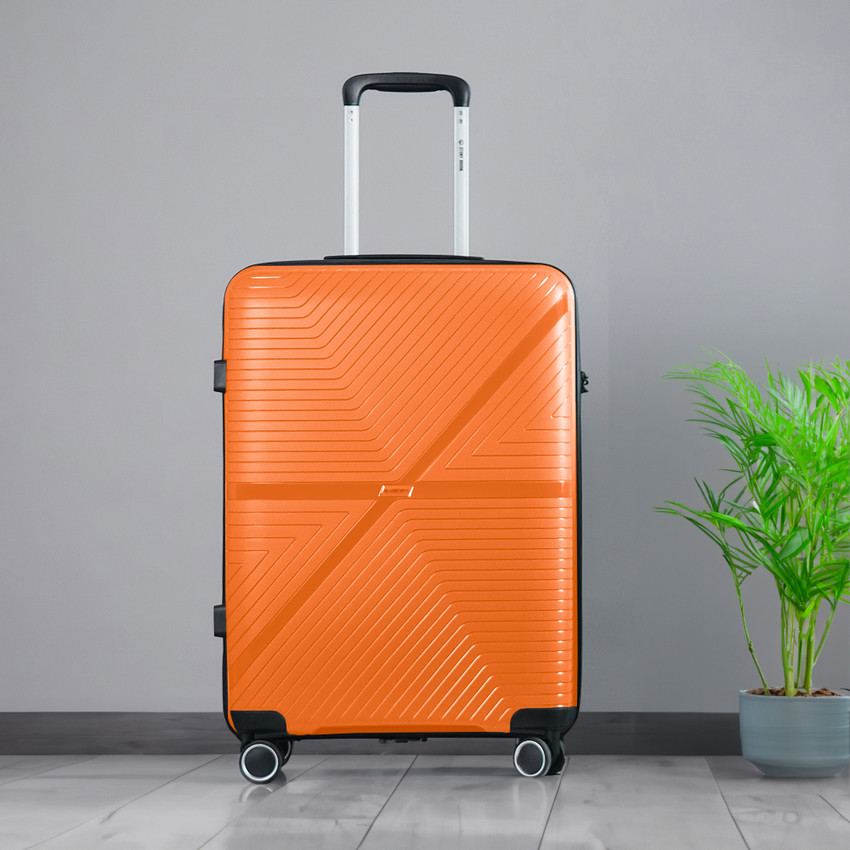 Stony Brook by Nasher Miles Axis Hard Sided Polypropylene Cabin Luggage Orange 20 inch 55cm Trolley Bag Cabin Suitcase 8 Wheels 20 Inch