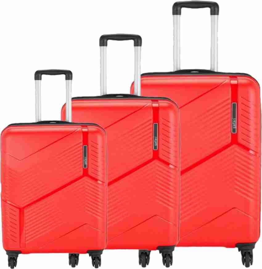 Safari Eclipse 4W Hard Luggage (Large) | 100% Polypropylene | Fixed  Combination Lock | Color - Cyan