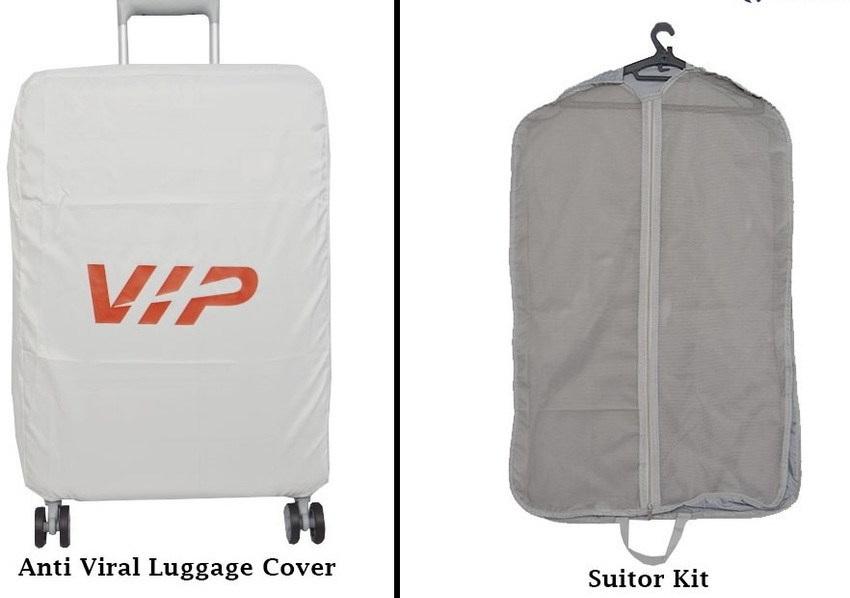VIP ZORRO PRO AVT 69 BLACK MEDIUM WITH SUITOR KIT Anti Viral Luggage Cover Cabin Check in Set 8 Wheels 27 inch