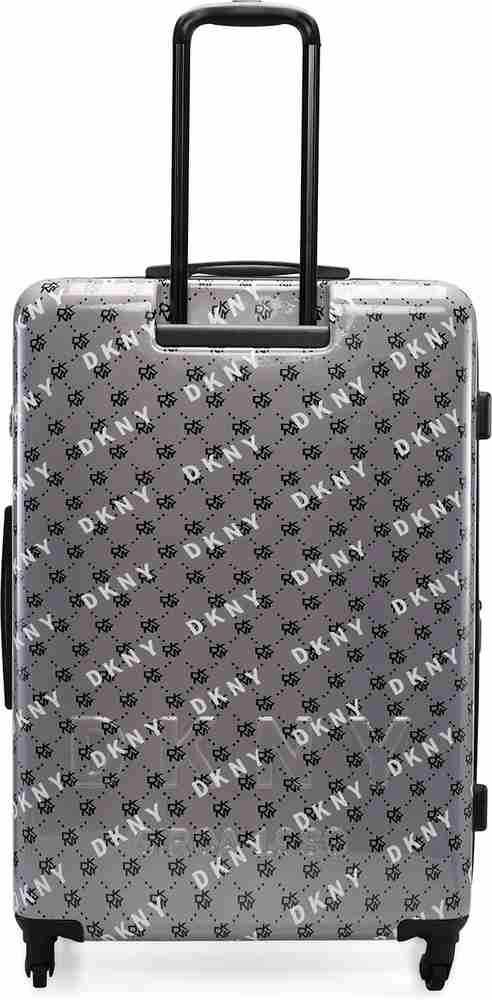 DKNY ON REPEAT Check in Suitcase 4 Wheels 28 inch LIGHT CHARCOAL Black White Price in India Flipkart