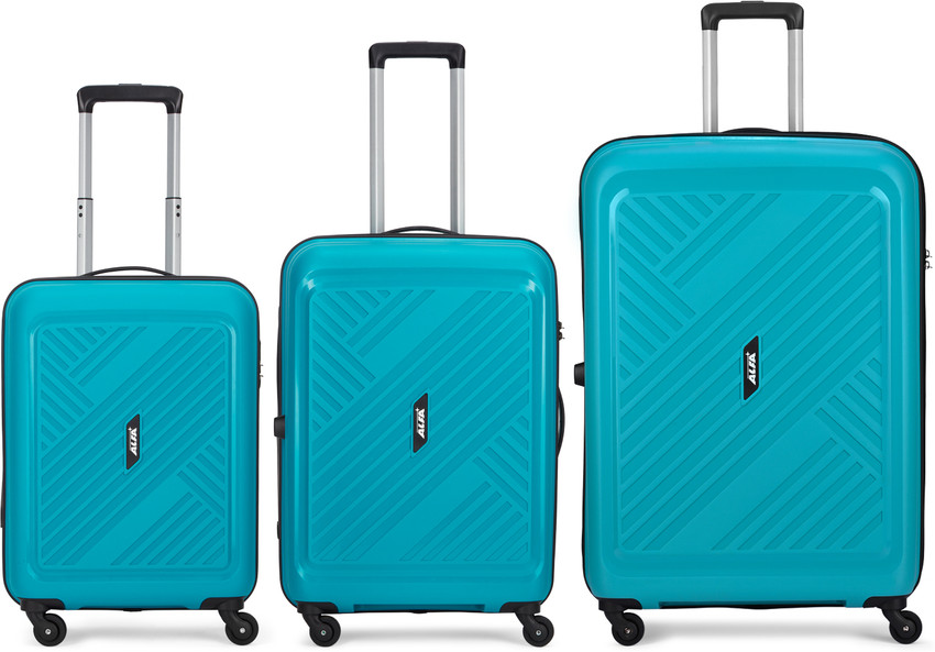 ALFA Rhino 3P Set Cabin Medium Large Trolley Bag Cabin Check in Set 4 Wheels 30 Inch TEAL BLUE Price in India Flipkart
