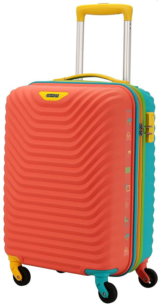 AMERICAN TOURISTER New Model 2022 Hard Trolley Cabin Size Coral Blue With Number Lock Expandable Cabin Suitcase 4 Wheels 20 inch pink Price in India Flipkart