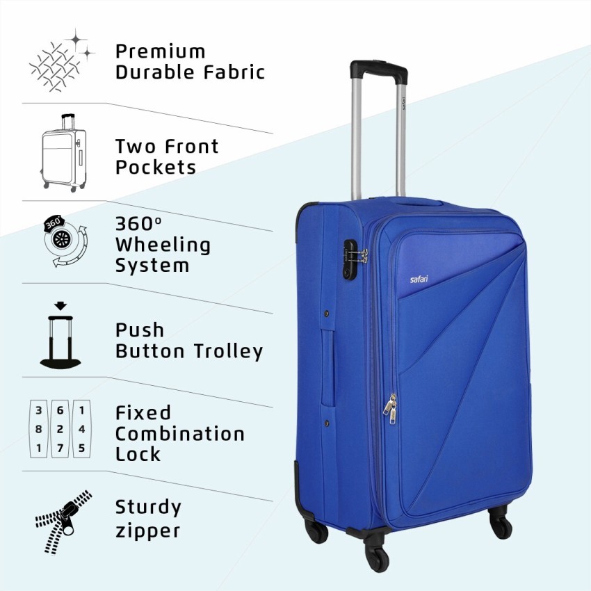 SAFARI MIMIK 55 4W Expandable Cabin Suitcase 4 Wheels 22 inch Blue Price in India Flipkart