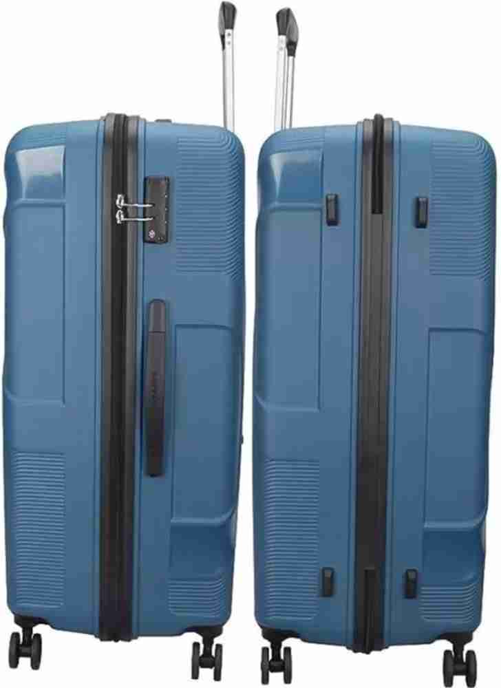 Kamiliant by American Tourister Falcon Peacock Blue 3 Pc Set 56 cms 68 cms 78 cms Polypropylene PP Cabin Check in Set 4 Wheels 30 inch Blue Price in India Flipkart